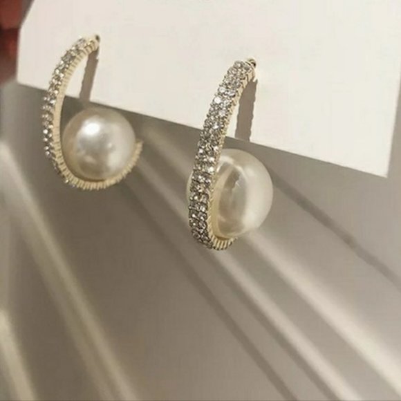 Jewelry - 2 for $26 Simulated Perl Half-Moon Earring